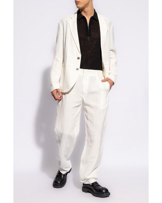 Emporio Armani White Single-Breasted Suit for men