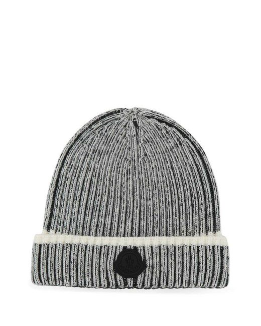 Moncler Multicolor Wool Beanie Hat in Grey (Gray) for Men - Save 16% | Lyst