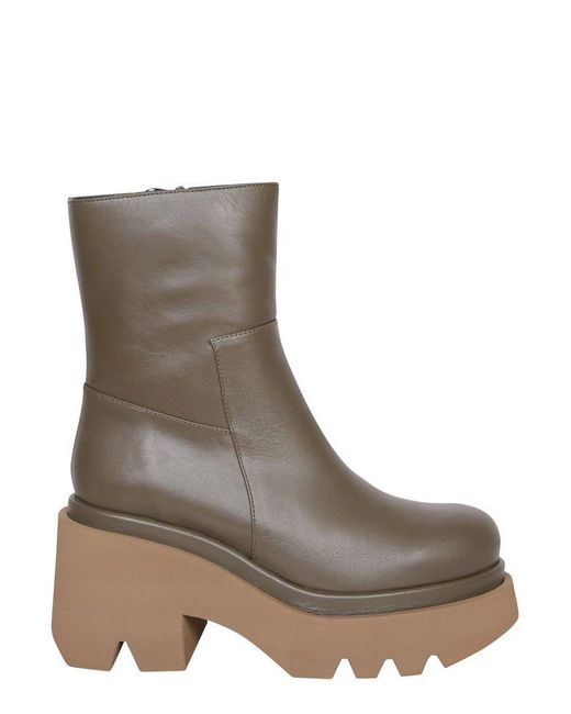 Paloma Barceló Leonor Round Toe Ankle Boots in Brown | Lyst