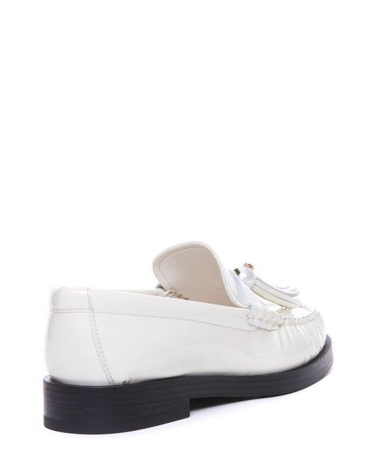 Jimmy Choo White Round-toe Flat Shoes