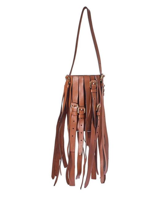 Moschino Red Small Fringed Shoulder Bag