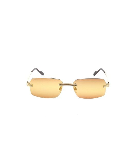 Cartier Black Rectangular Frame Sunglasses for men