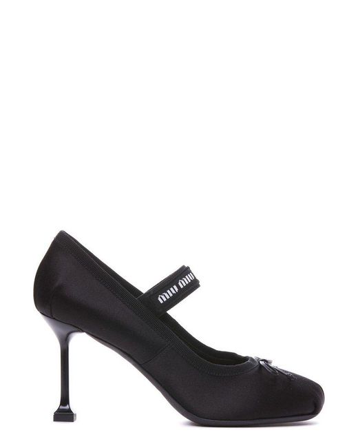 Miu Miu Black Bow-detailed Ballet Pumps