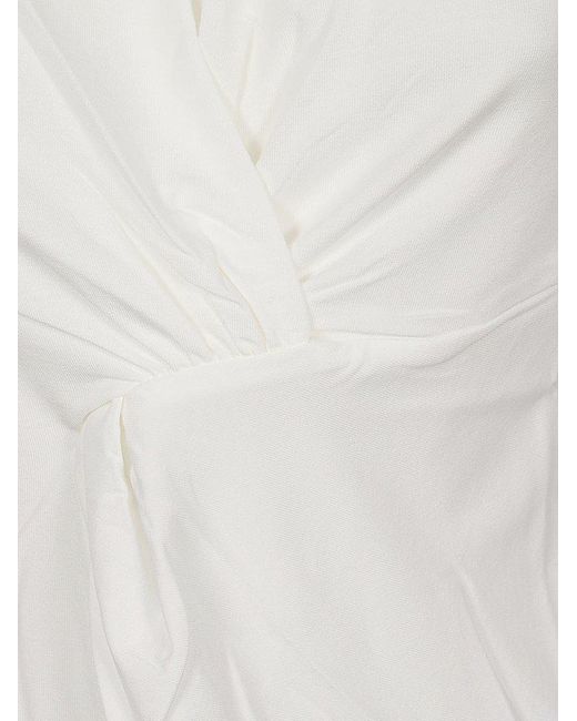 Weekend by Maxmara White V-neck Short-sleeved Top
