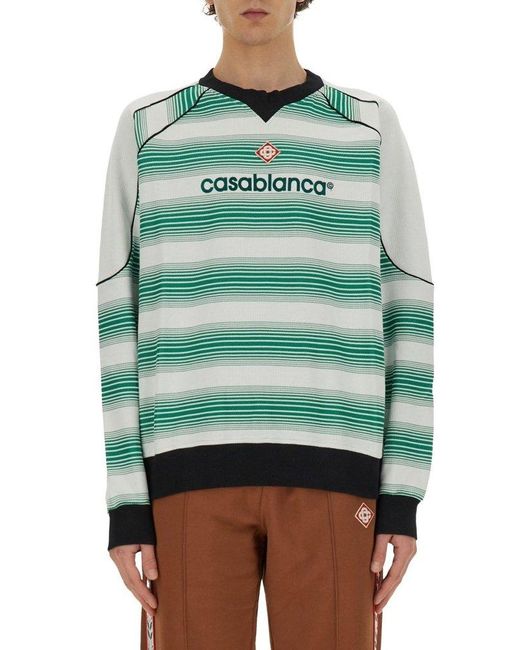 Casablancabrand Green Gradient Stripe Sweatshirt for men