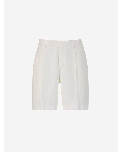 Lardini White Linen Dress Bermuda Shorts for men