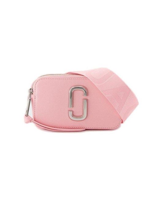 Marc Jacobs Pink The Snapshot Logo Plaque Crossbody Bag