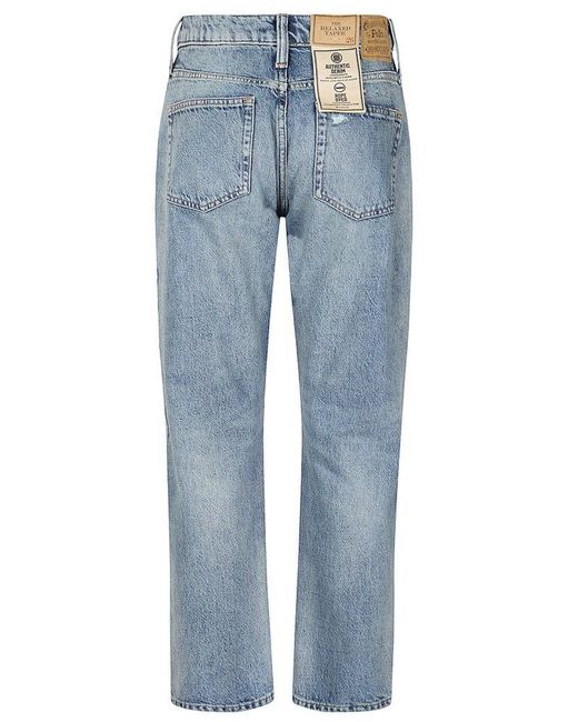 Polo Ralph Lauren Blue Patchwork High-waist Distressed Jeans