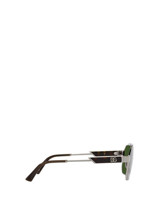 Dolce & Gabbana Green Pilot Frame Sunglasses for men