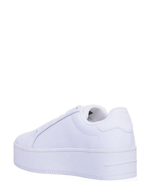 Tommy Hilfiger White Round-toe Lace-up Sneakers