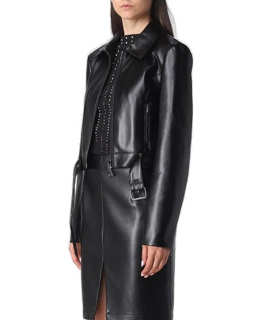 Patrizia Pepe Black Belted Cropped Jacket