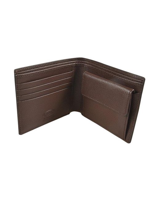 Tod's Brown T Timeless Bi-Fold Wallet for men