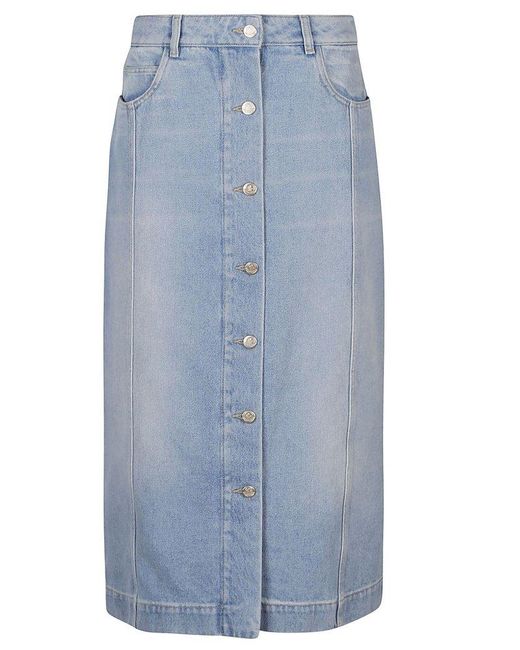 Moncler Blue Midi Skirt