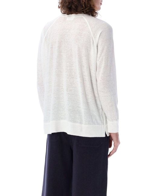 Isabel Marant White Kieffer Long Sleeve Logo Tee-shirt for men