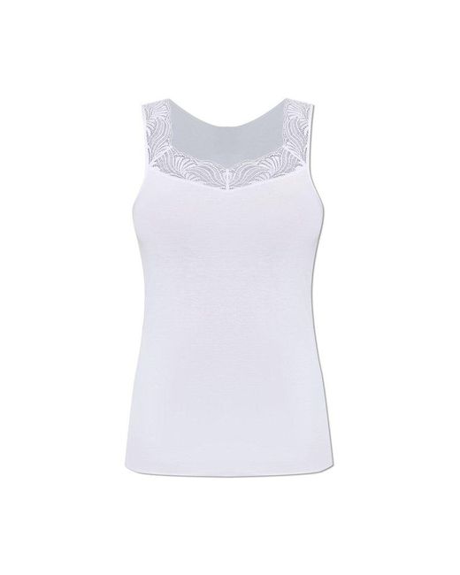 Hanro White Delicate Lace Trim Camisole Set