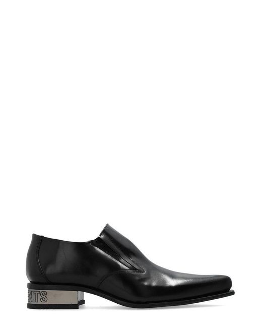 Vetements Black X New Rock Pointed Toe Flat Shoes for men