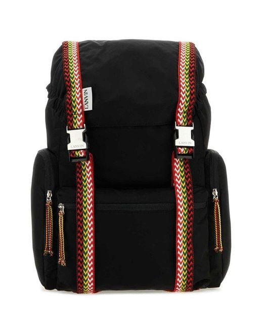 Lanvin Black Fabric Curb Backpack for men