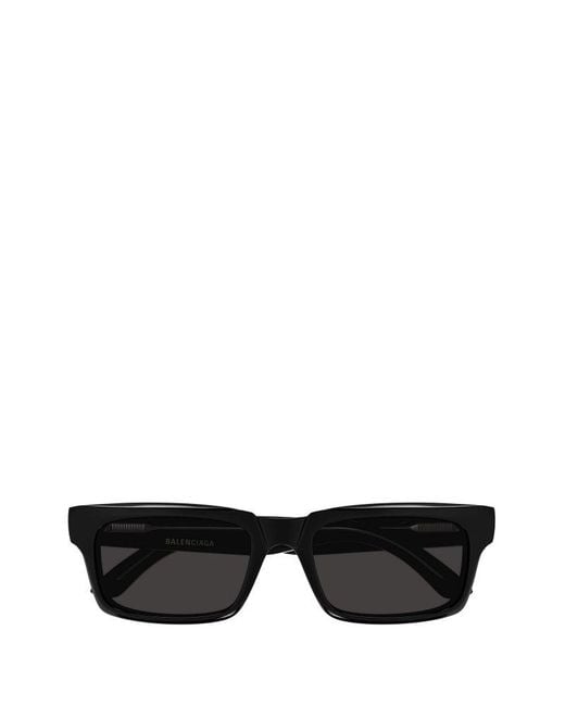 Balenciaga Black Rectangular Frame Sunglasses for men