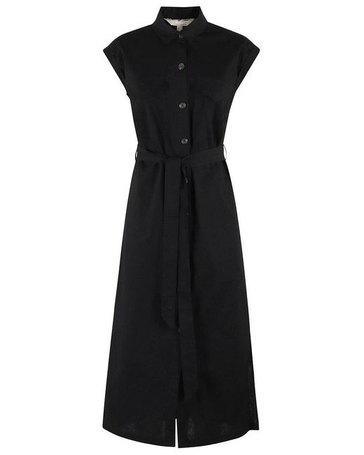 Barbour Black Birdie Sleeveless Midi Dress