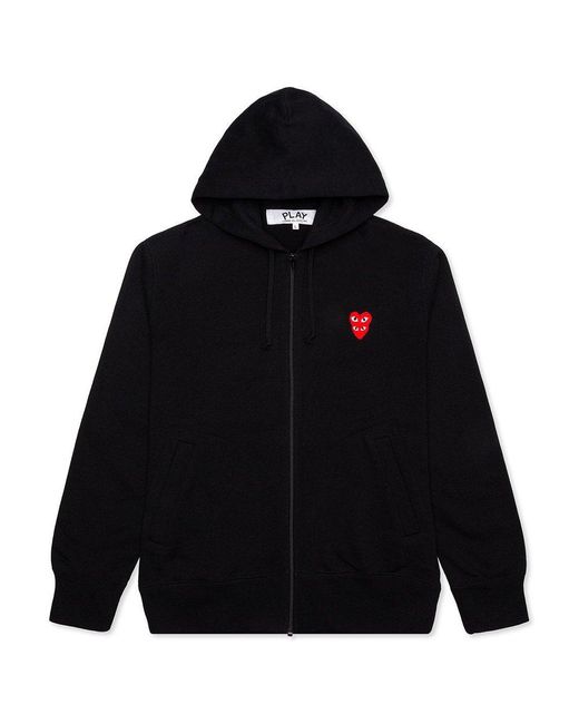 COMME DES GARÇONS PLAY Black Stacked Heart Hooded Sweatshirt