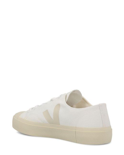 Veja White Round-toe Lace-up Sneakers