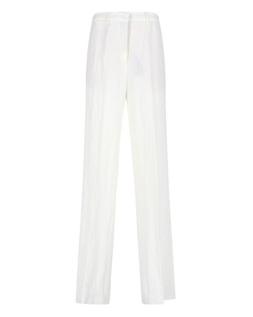 Etro White High-waisted Tailored Pants