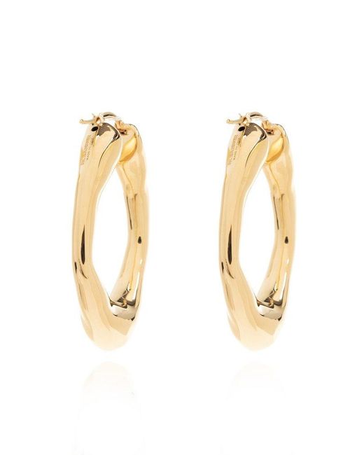 Jil Sander Metallic Brass Earrings,