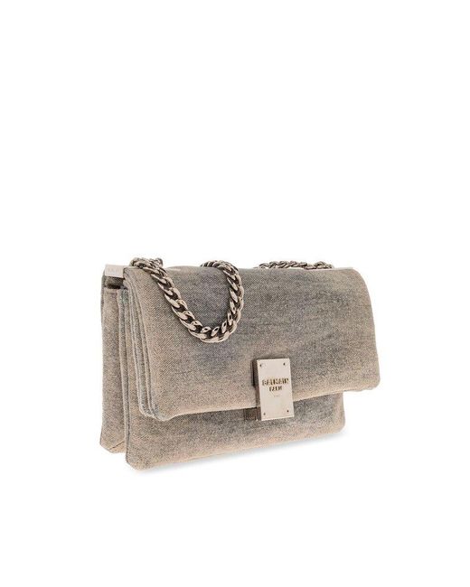 Balmain Gray ‘1945 Small’ Shoulder Bag