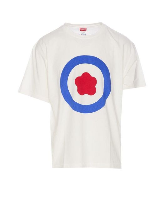 KENZO White Target Crewneck Oversized T-shirt for men