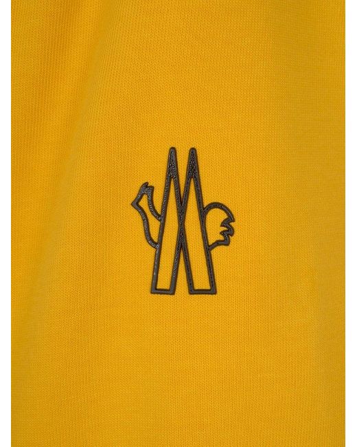 3 MONCLER GRENOBLE Yellow Logo Printed Crewneck T-shirt for men