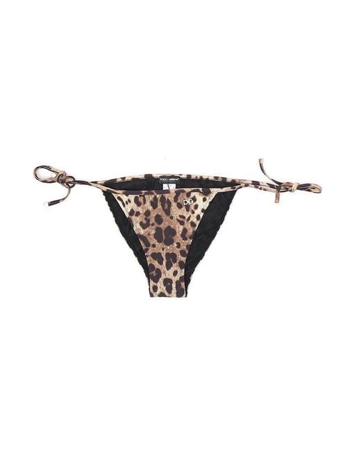 Dolce & Gabbana Multicolor Leopard Print Bikini Bottoms