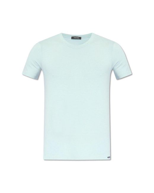 Tom Ford Blue Crewneck Short-sleeved T-shirt for men