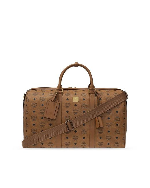 MCM Brown Ottomar All-over Logo Patterned Zip-up Holdall for men