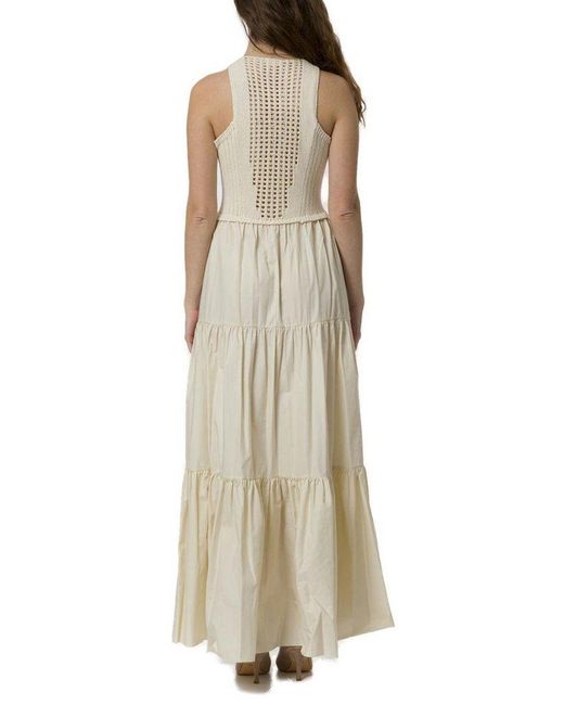 Liu Jo Natural Poplin Knitted Dress