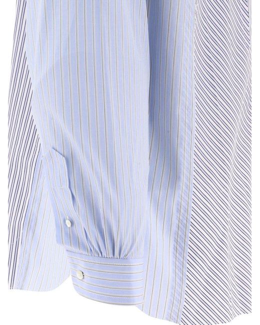 Maison Margiela Blue Yoke Stripe Cotton Shirt for men