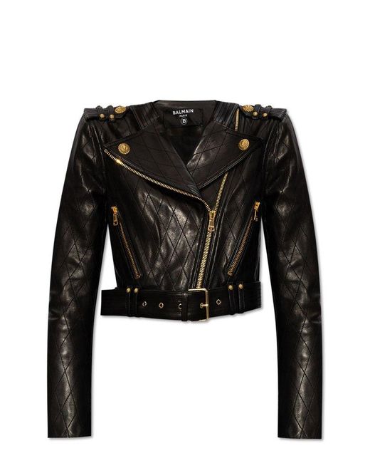 Balmain Black Leather Jacket,
