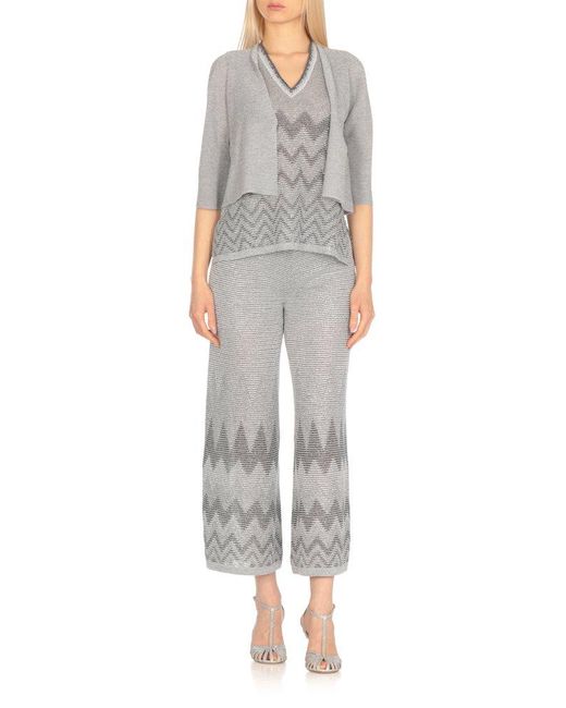 D.exterior Gray Chevron Sleeveless Top