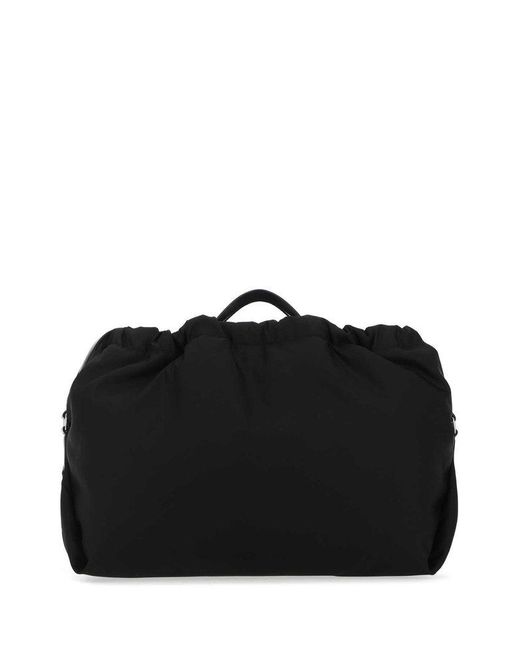 Alexander McQueen Black Logo Printed Drawstring Bundle Bag for men