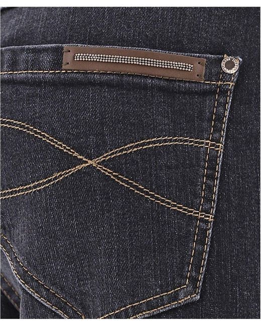 Brunello Cucinelli Blue Logo Patch Faded Skinny Jeans