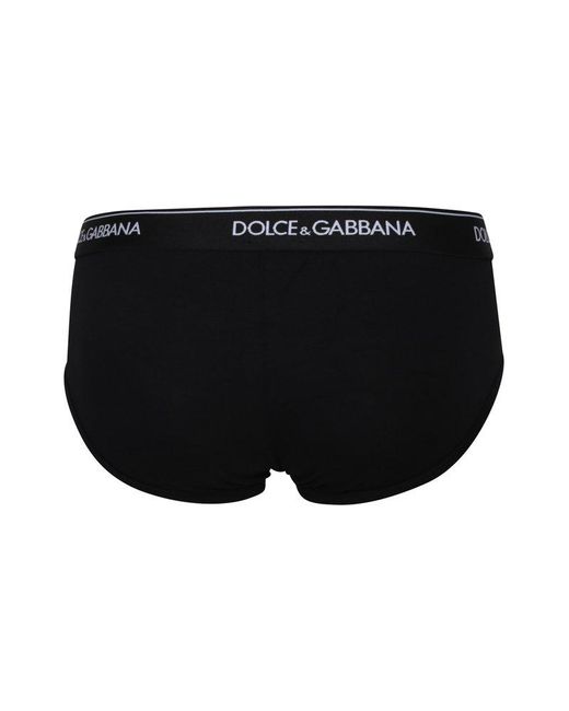 Dolce & Gabbana Black Logo Waistband Briefs for men