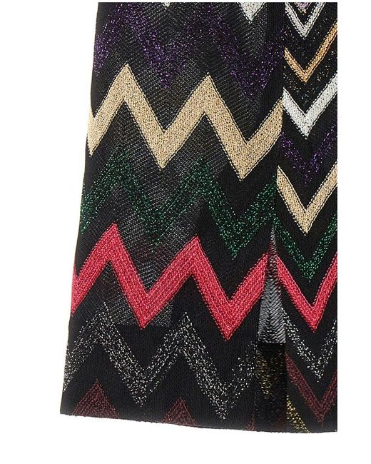 Missoni Black Zig-zag Woven Knitted Mini Skirt