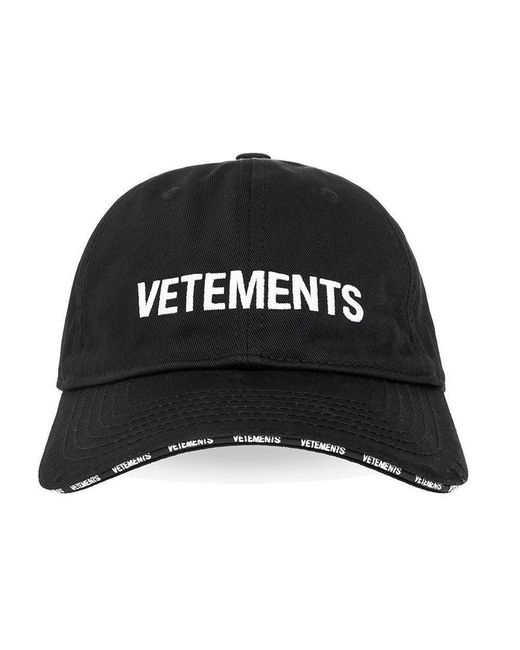 Vetements Black Logo Embroidered Baseball Cap