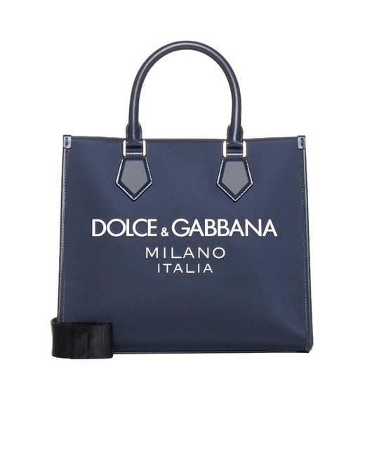 Dolce & Gabbana Blue Nylon Tote for men