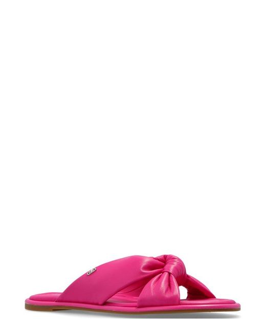 MICHAEL Michael Kors Pink Elena Logo Plaque Slides