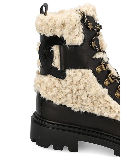 Tod's Black Teddy Lace-up Ankle Boots