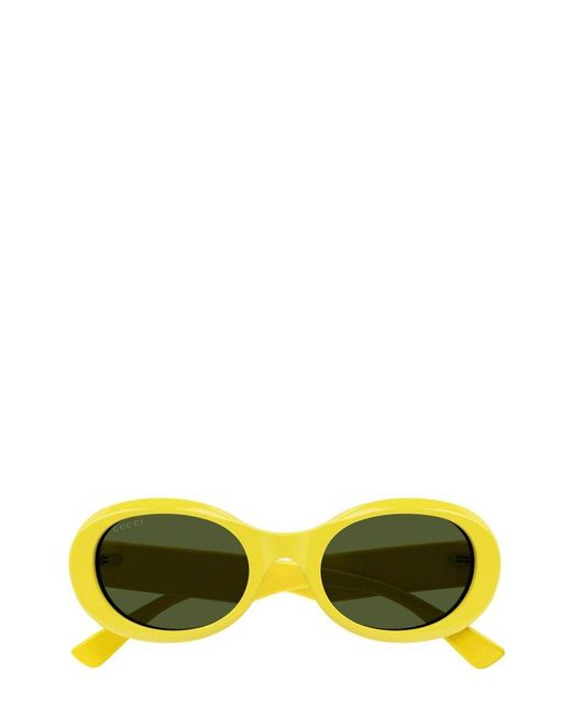 Gucci Yellow Oval Frame Sunglasses