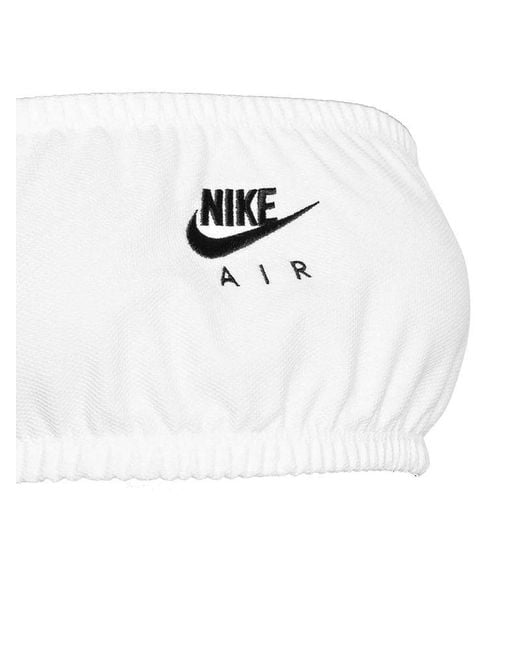 Nike Logo Embroidered Tube Top in White | Lyst