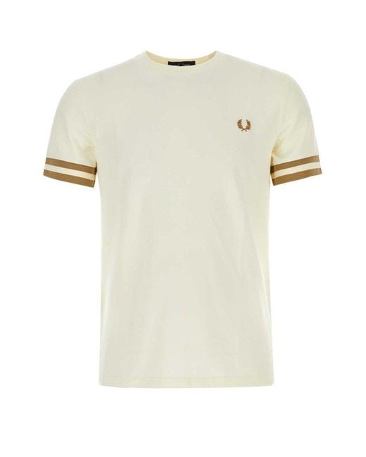 Fred Perry White Ivory Piquet T-Shirt for men