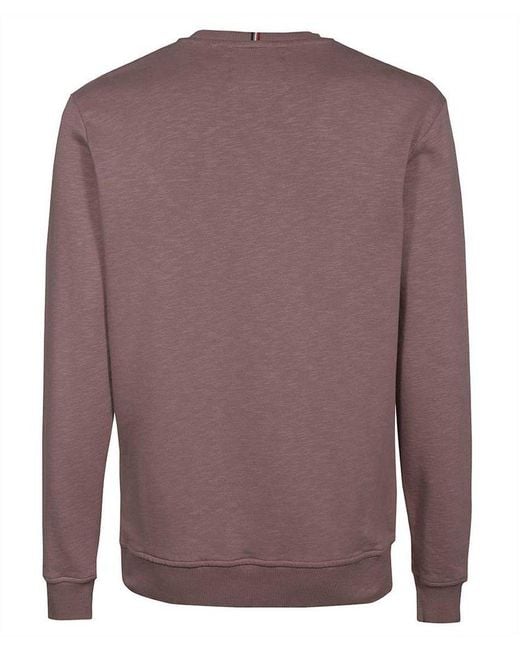 Les Deux Purple Logo Printed Crewneck Sweatshirt for men