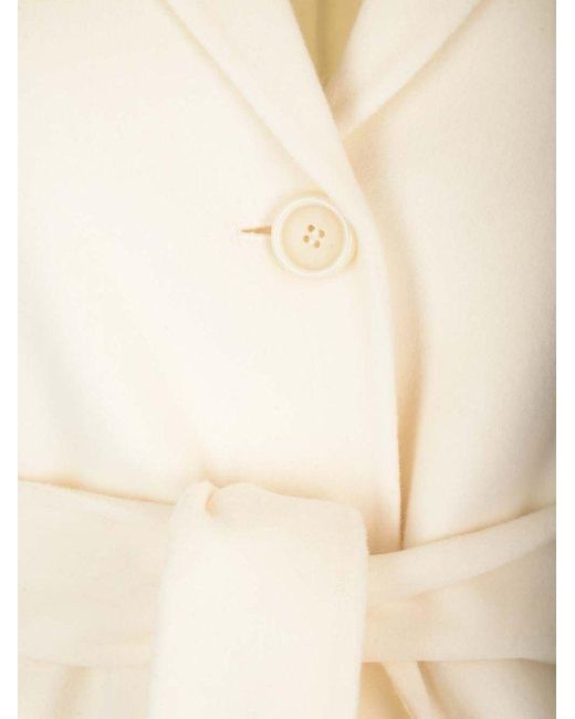 Theory White Wool And Cashmere Coat